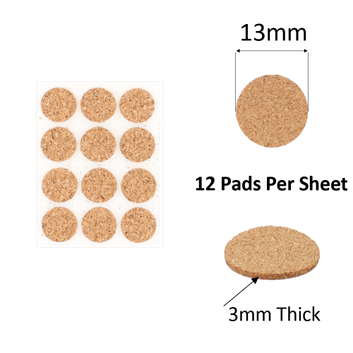 13mm Round Self Adhesive Cork Pads Ideal For Furniture & Also For Table & Chair Legs